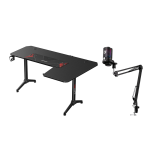 Level Up Offers: Gamax HY-R Gaming Table (L-Shaped) 160*100*75cm with Mousepad - Right + Free Sades ME6S Tyto Gaming Microphone - Black