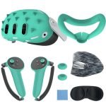 Gamax Meta Quest 3 Hexagon Flat Silicone Protective Case Set - Green
