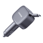 Anker Nano Car Charger (75W, USB-C Port, Built-in Retractable USB-C Cable) A2738HA2 - Silver