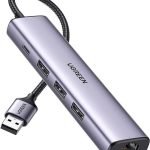 UGREEN USB3.0 to 3×USB3.0 +RJ45 (1000M) Ethernet Adapter Type-C Power Supply 60554-CM475