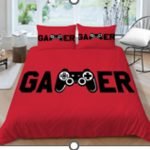 Red Cover " Gamer "  Creative Fashionable Unique Design Bed & Pillow Sheet