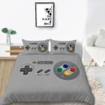 Gray SuperNintendo Creative Fashionable Unique Design Bed & Pillow Sheet