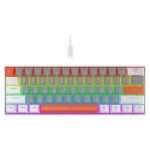 SUNNYSEE K61 Mechanical Keyboard in Grey White & Orange - Blue Switch