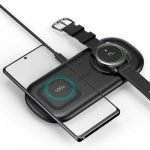 CHOETECH 2 in 1 Wireless Charger, 10W Max Wireless Charging Pad with Adapter for Galaxy Watch - T570
