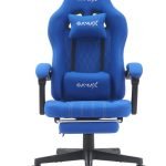 Gamax Model BS-6306 Adjustable Fabric Gaming Chair with Lumbar Support & Foot Rest - Blue ( Installation not Included )