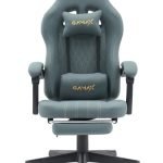 Gamax Model BS-6306 Adjustable Fabric Gaming Chair with Lumbar Support & Foot Rest - Grey ( Installation not included )