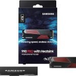 Samsung 990 Pro with heatsink PCle 4.0 NVMe M.2 SSD 4TB