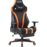 Gamax Gaming Chair model BS-7012 with Foot Rest - Black & Orange ( Installation not included )