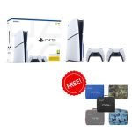Level Up Bundle: PlayStation 5 Slim Console Disk include Two Dualsense Wireless Controllers With Free Gamax Storage Bag