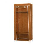 Single Door Portable Foldable Hanging Storage Wardrobe with 3 Shelves - Assorted Colors