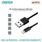 CHOETECH LIGHTNING TO USB A CABLE 2M - BLACK