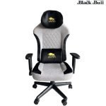 Gaming Chair With Molded Headrest Up & Down - Fabric  Black /Gray by Black Bull - UMGC101G