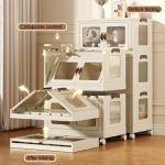 Multifunction eco-friendly storage organizer boxes plastic folding storage cabinet