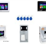 IP Intercom device consist of Indoor Screen & Outdoor Station Model SKY-IP-M75T-TUYA + SKY-IP-P901 with Dimensions: 165*90*28  mm - Black