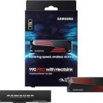 Samsung 990 Pro with heatsink PCle 4.0 NVMe M.2 SSD 1TB