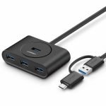 Ugreen 1m 4 Port USB 3.0 Hub With Type-c Adapter - Black 40850 - CR113