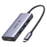 UGREEN 4-in-1 Adapter USB-C to 3x USB 3.0 + HDMI2.1 8K@30Hz  (Grey) - CM500 - 50629