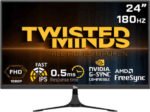شاشة ألعاب Twisted Minds مقاس 23.8 بوصة مسطّحة، لوحة FAST IPS، زمن استجابة 0.5ms، دعم HDMI 2.0 – موديل TM24FHD180IPS