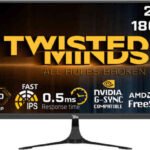 شاشة ألعاب Twisted Minds مقاس 23.8 بوصة مسطّحة، لوحة FAST IPS، زمن استجابة 0.5ms، دعم HDMI 2.0 – موديل TM24FHD180IPS