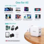 ⁦Choetech 65W Dual USB C Port GaN Charger - White⁩ - الصورة ⁦3⁩