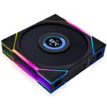 ⁦ليان لي يوني فان تي إل إل سي دي مقاس ١٢٠ ملم بإضاءة آر جي بي، ثلاث مراوح، مع شاشة إل سي دي مقاس ١٫٦ بوصة⁩ - الصورة ⁦5⁩