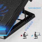 ⁦Game Cooling Pad Laptop Cooler with 5 Quiet Red LED Fans - Black/Blue⁩ - الصورة ⁦2⁩