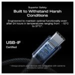 ⁦كابل بيسيوس إيكوفلو رابيد برو من USB-C إلى USB-C بطول 1.8 متر و240 واط – أسود⁩ - الصورة ⁦3⁩