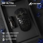 ⁦ATTACK SHARK R5 Ultra 39g SUPERLIGHT Carbon Fiber Wireless 8K PAW3950MAX Gaming Mouse PAW3950MAX up to 42000 DPI - Black⁩ - الصورة ⁦2⁩