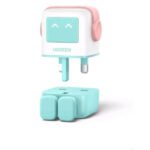 ⁦شاحن سريع UGREEN Nexode بقوة 65 واط و 3 منافذ بتقنية GaN (وردي/أزرق)⁩ - الصورة ⁦2⁩