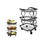 3 Layer Adjustable Foldable Movable Storage Rack for Kitchen Use - Level UpLevel UpSmart Devices501667