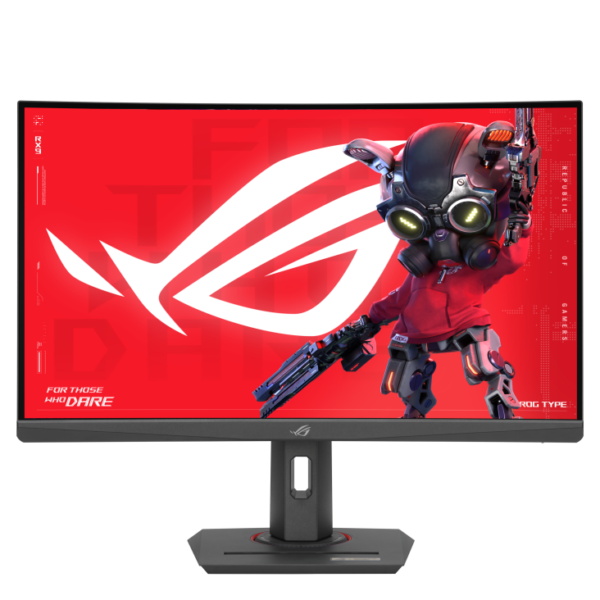 شاشة ألعاب منحنية Asus ROG Strix XG27WCMS بحجم 27 بوصة بدقة QHD (2560×1440)، معدل تحديث 280Hz، زمن استجابة 1ms، تدعم HDMI 2.1، لوحة VA، وتقنية FreeSync Premium – لون أسود