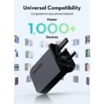 ⁦راف باور RP-PC1079 PD Pioneer شاحن حائط ثنائي USB-C بقوة 65 واط أسود⁩ - الصورة ⁦4⁩