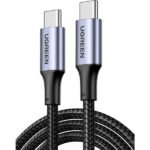 كابل UGREEN USB-C إلى USB-C بغطاء ألومنيوم وتصميم مجدول بطول 2 متر – أسود الموديل: US316-70429