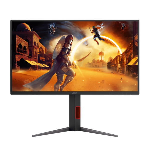 شاشة ألعاب مسطحة بتقنية IPS من AOC طراز Q25G4S، مقاس 24.5 بوصة، بدقة QHD (2560 × 1440)، ومعدل تحديث 320 هرتز، وزمن استجابة 0.5 مللي ثانية، ومنفذ HDMI 2.1 - لون أسود