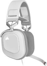 ⁦Corsair HS80 RGB Wired Gaming Headset - White⁩ - الصورة ⁦4⁩