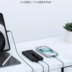 ⁦راف باور آر بي بي ٢٣٦ / آر بي بي ١٢٣٦ باور بانك بايونير بسعة ١٠٠٠٠ ملي أمبير، ٣ منافذ، شحن سريع بقدرة ٢٠ واط، أسود⁩ - الصورة ⁦3⁩