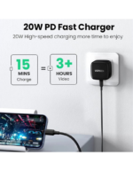 ⁦شاحن سريع UGREEN PD20W أسود UK CD137 CD137-50339⁩ - الصورة ⁦3⁩