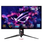 اسوس روج سويفت اوليد شاشة العاب مسطحة موديل PG32UCDP , حجم 32 انش دقة ( 4K بمعدل تحديث 240 هيرتز أو FHD بمعدل تحديث 480 هيرتز  ) , سرعة استجابة 0.03 ملي ثانية , مخرج HDMI 2.1 ,دعم FreeSync Premium Pro, G-SYNC - اسود
