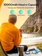 ⁦راف باور آر بي بي ٢٣٦ / آر بي بي ١٢٣٦ باور بانك بايونير بسعة ١٠٠٠٠ ملي أمبير، ٣ منافذ، شحن سريع بقدرة ٢٠ واط، أسود⁩ - الصورة ⁦5⁩
