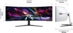 ⁦شاشة سامسونج أوديسي نيو G9 G95NC مقاس 57 بوصة منحنية بدقة Dual UHD ‏(7680×2160)، معدل تحديث 240 هرتز، زمن استجابة 1ms، منافذ HDMI 2.1، دعم FreeSync Premium Pro – موديل LS57CG952NMXUE⁩ - الصورة ⁦3⁩
