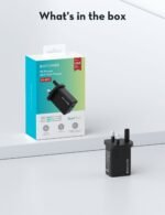 ⁦راف باور RP-PC1099 GaN 5.0 شاحن حائط ثنائي المنافذ PD 45 واط أسود⁩ - الصورة ⁦2⁩
