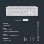 ⁦لوحة مفاتيح لاسلكية فائقة النحافة Keychron B6 Pro باللون الأبيض العاجي⁩ - الصورة ⁦6⁩