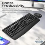 ⁦بروميت بروكومبو ١٤ كيبورد وماوس لاسلكي عربي إنجليزي ٢٫٤ جيجاهرتز مع مسند راحة يد نانو يو إس بي أسود⁩ - الصورة ⁦8⁩
