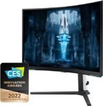 ⁦شاشة سامسونج أوديسي نيو G8 مقوسة 32 بوصة UHD، لوحة VA بمعدل تحديث 240 هرتز وتقنية Quantum Mini-LED، طراز LS32BG850⁩ - الصورة ⁦3⁩