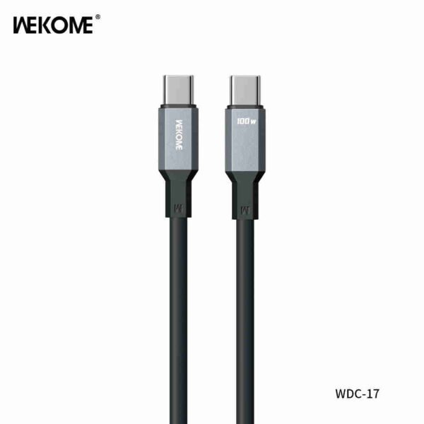 كيبل بيانات WEKOME WDC-17 Tint II Series سيليكون أصلي 100 واط تايب سي إلى تايب سي