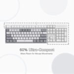 ⁦كيبورد قيمنق ميكانيكي ريدراجون K617 فيز 60% سلكي RGB - أبيض/رمادي⁩ - الصورة ⁦3⁩