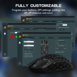 ⁦ATTACK SHARK R5 Ultra 39g SUPERLIGHT Carbon Fiber Wireless 8K PAW3950MAX Gaming Mouse PAW3950MAX up to 42000 DPI - Black⁩ - الصورة ⁦3⁩