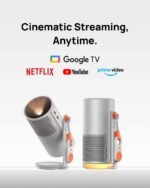 ⁦حزمة كأس العالم: جهاز XGIMI MoGo 4 Google TV سينما محمولة، شحن من النوع C، دقة 1080 بكسل، سطوع 450 لومن ISO، بطارية مدمجة تدوم 2.5 ساعة (اشتراك مجاني لمدة شهر واحد في كأس العالم)⁩ - الصورة ⁦3⁩