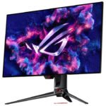 ⁦اسوس روج سويفت اوليد شاشة العاب مسطحة موديل PG32UCDP , حجم 32 انش دقة ( 4K بمعدل تحديث 240 هيرتز أو FHD بمعدل تحديث 480 هيرتز  ) , سرعة استجابة 0.03 ملي ثانية , مخرج HDMI 2.1 ,دعم FreeSync Premium Pro, G-SYNC - اسود⁩ - الصورة ⁦3⁩
