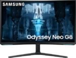 ⁦شاشة سامسونج أوديسي نيو G8 مقوسة 32 بوصة UHD، لوحة VA بمعدل تحديث 240 هرتز وتقنية Quantum Mini-LED، طراز LS32BG850⁩ - الصورة ⁦2⁩
